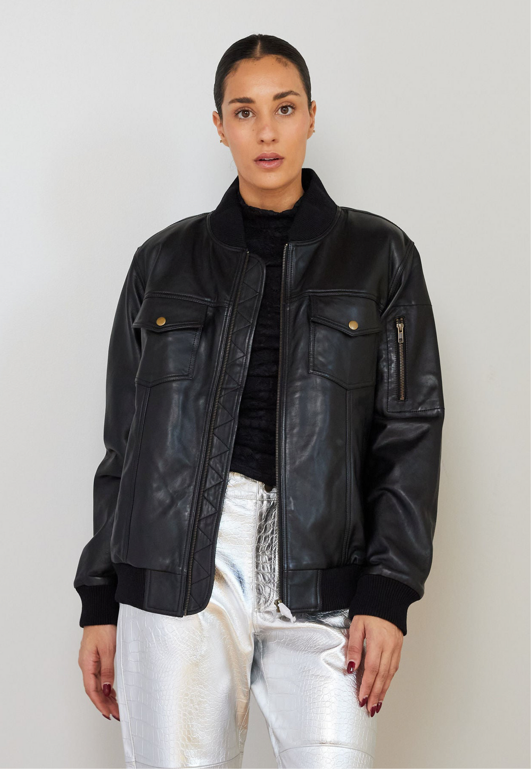 TOMMY BOMBER JACKET LEATHER