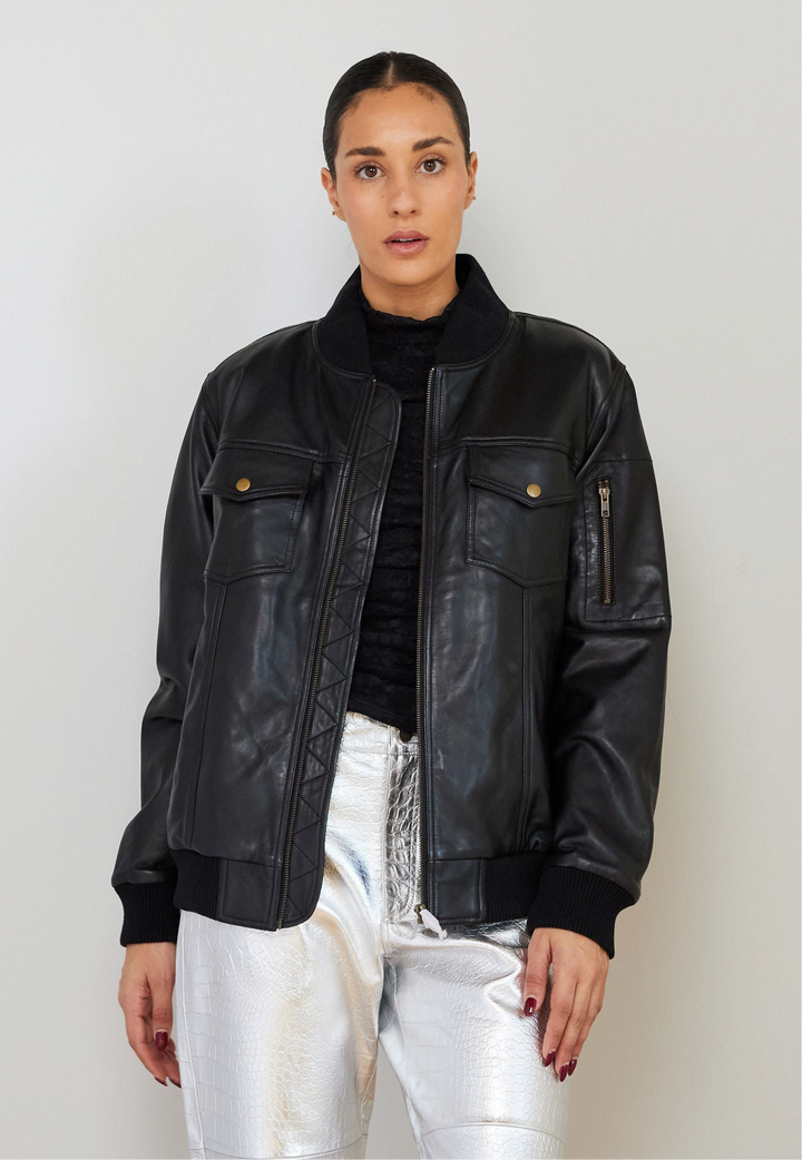TOMMY BOMBER JACKET LEATHER