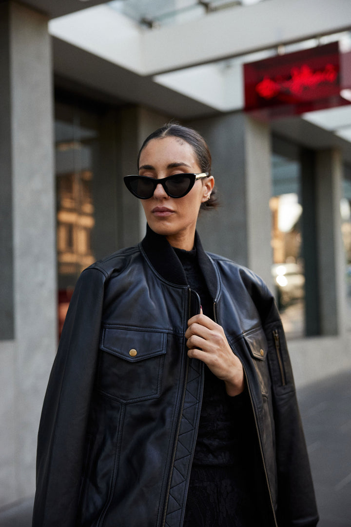 TOMMY BOMBER JACKET LEATHER