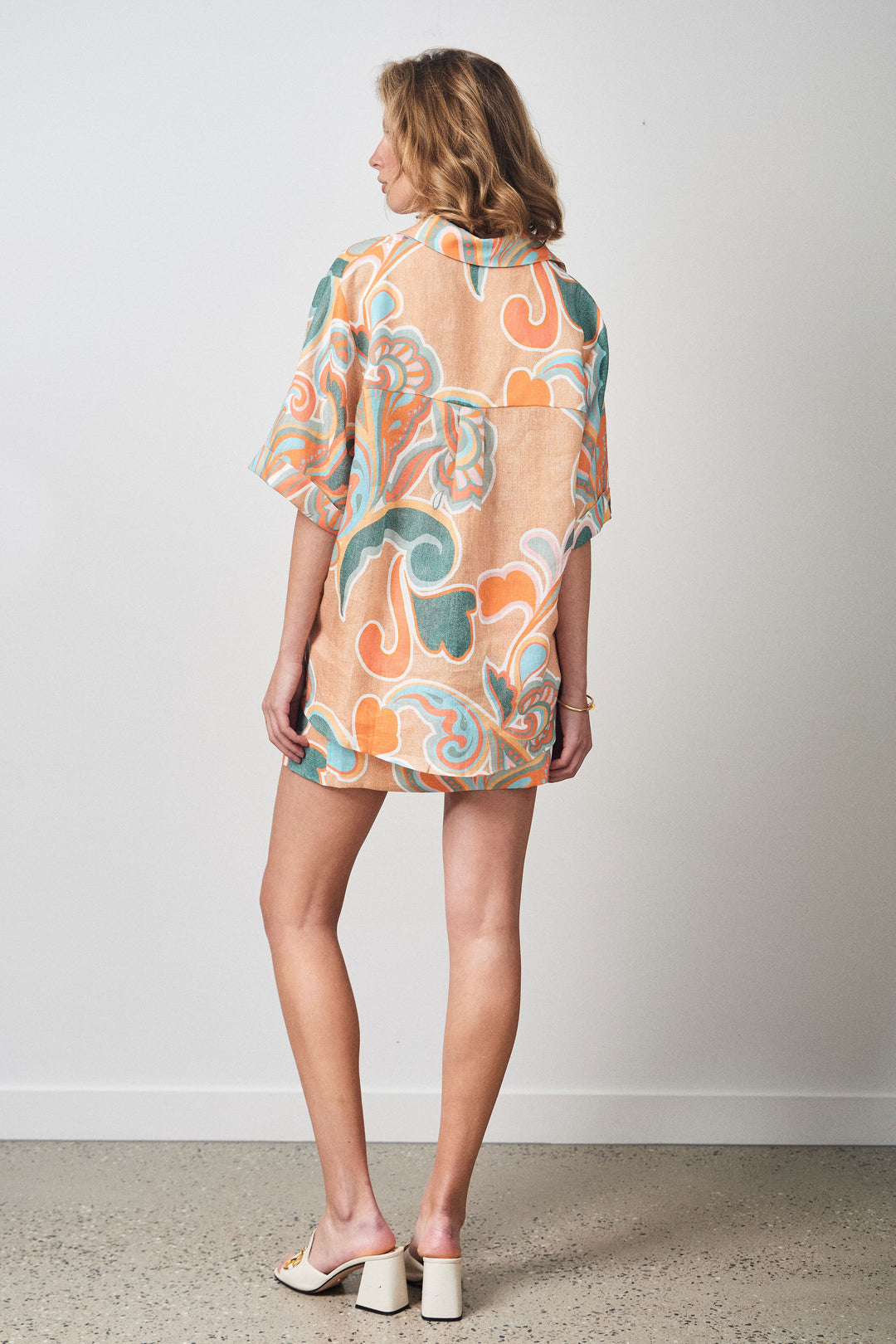 COWES SHIRT PAISLEY TEAL