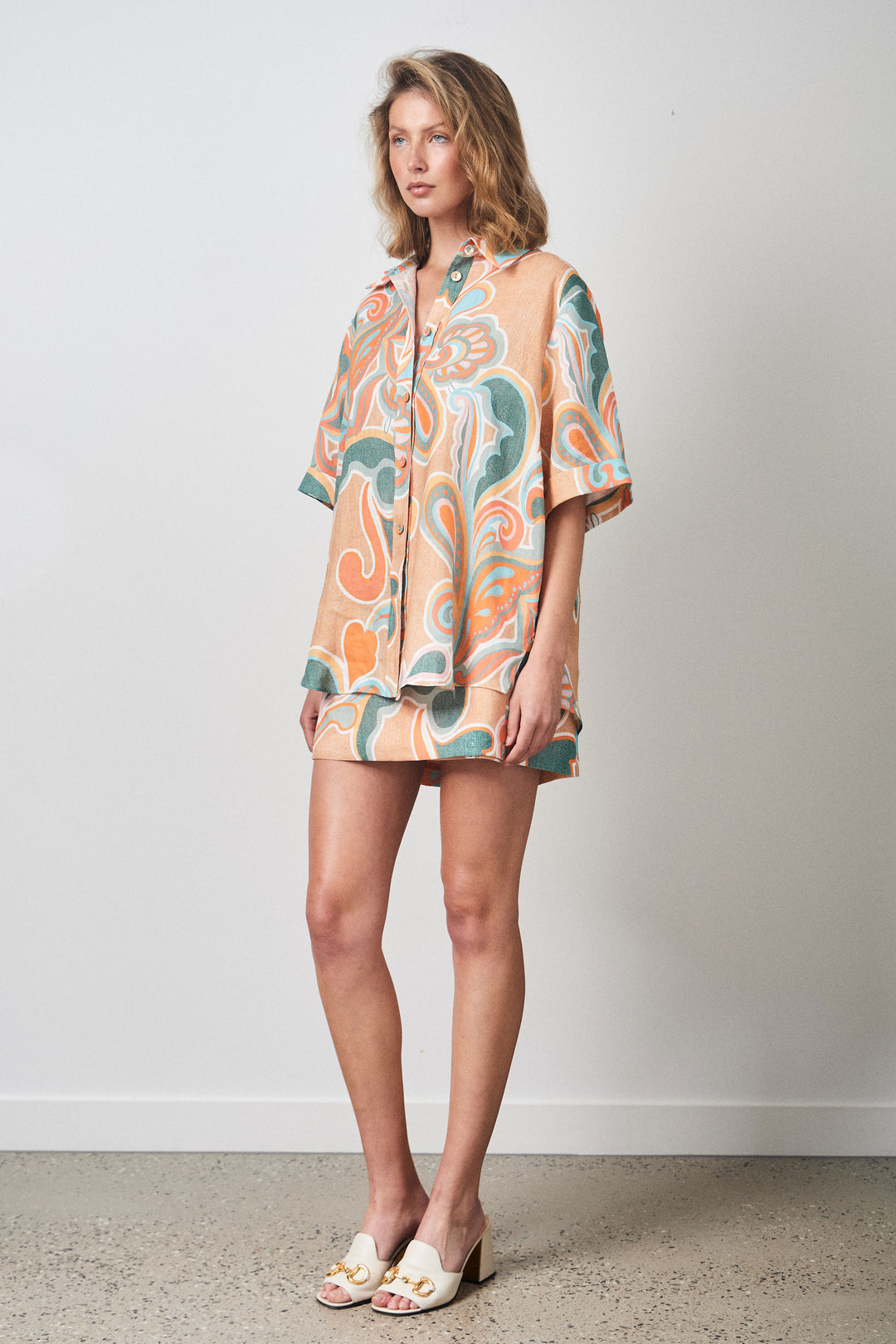 COWES SHIRT PAISLEY TEAL