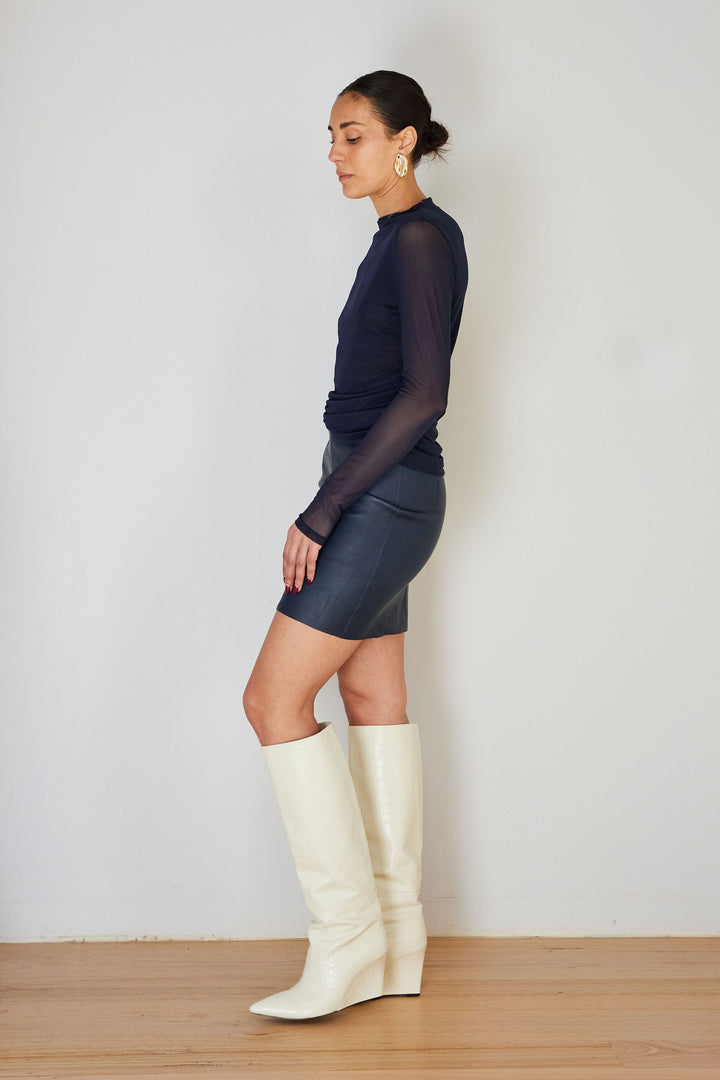 MINI LEATHER DARK NAVY