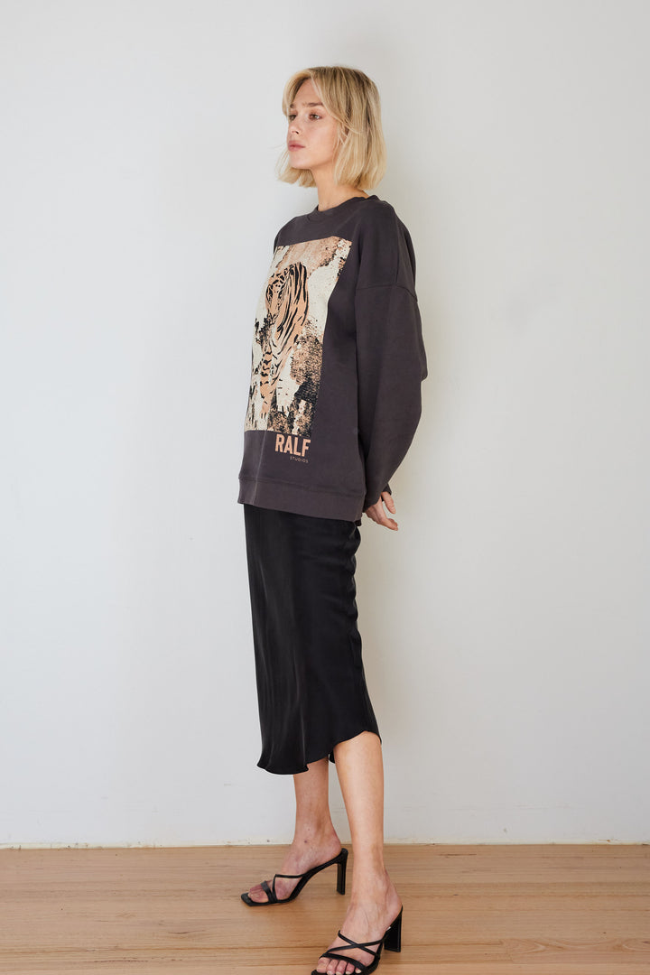 SWEAT SHIRT WASHED BLACK