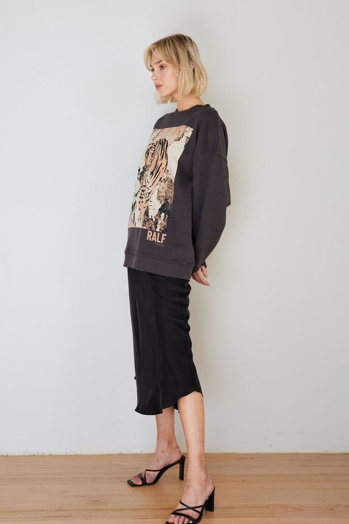 SWEAT SHIRT WASHED BLACK