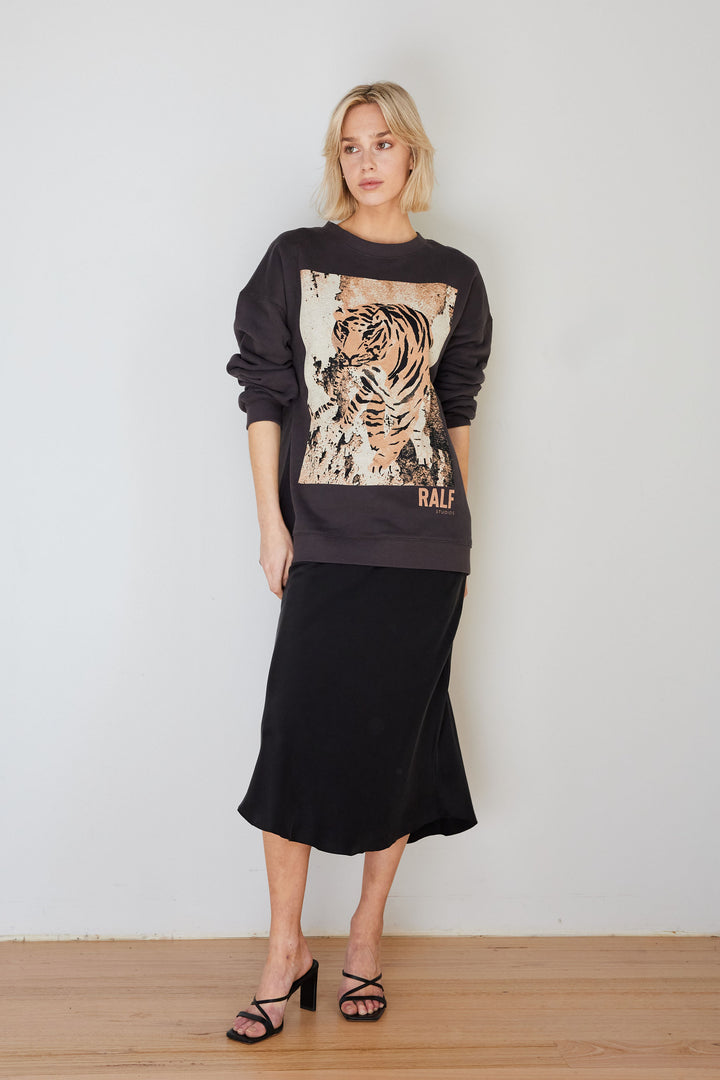 SWEAT SHIRT WASHED BLACK