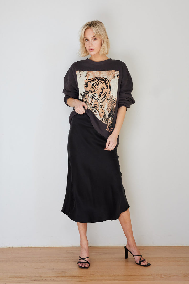 SWEAT SHIRT WASHED BLACK