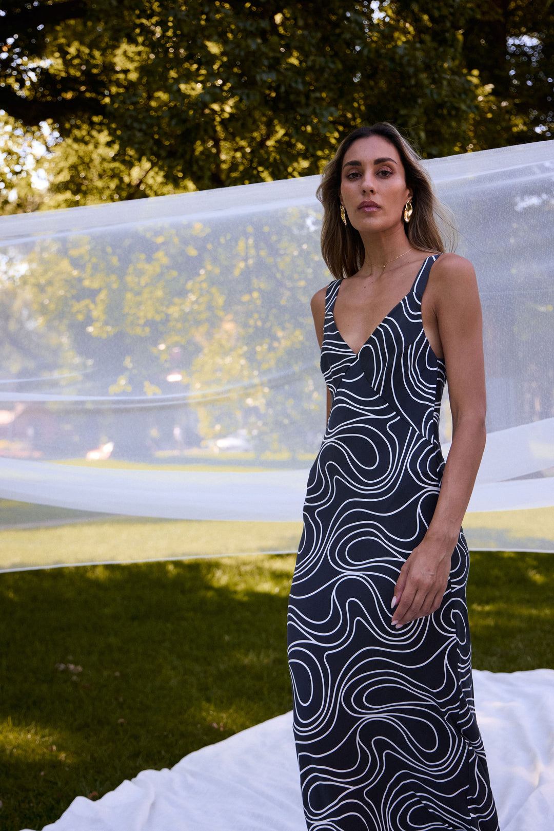 CRUMPET DRESS BLACK SWIRL