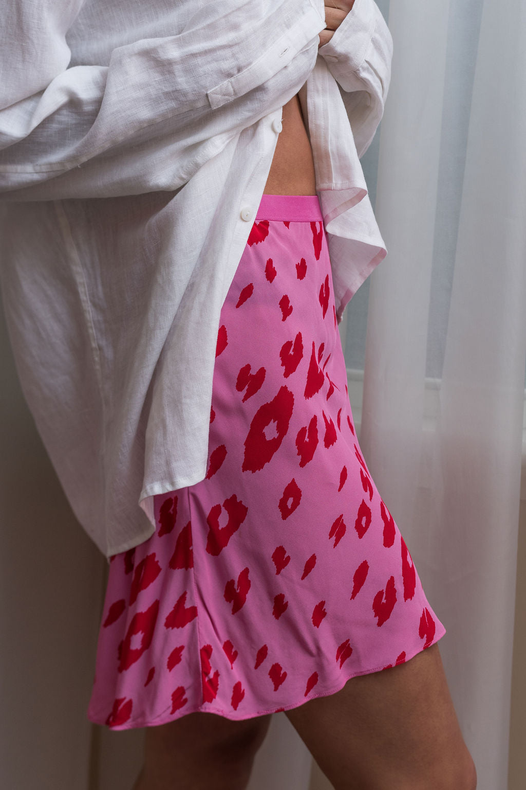 MINI BOOM SKIRT PINK LEOPARD