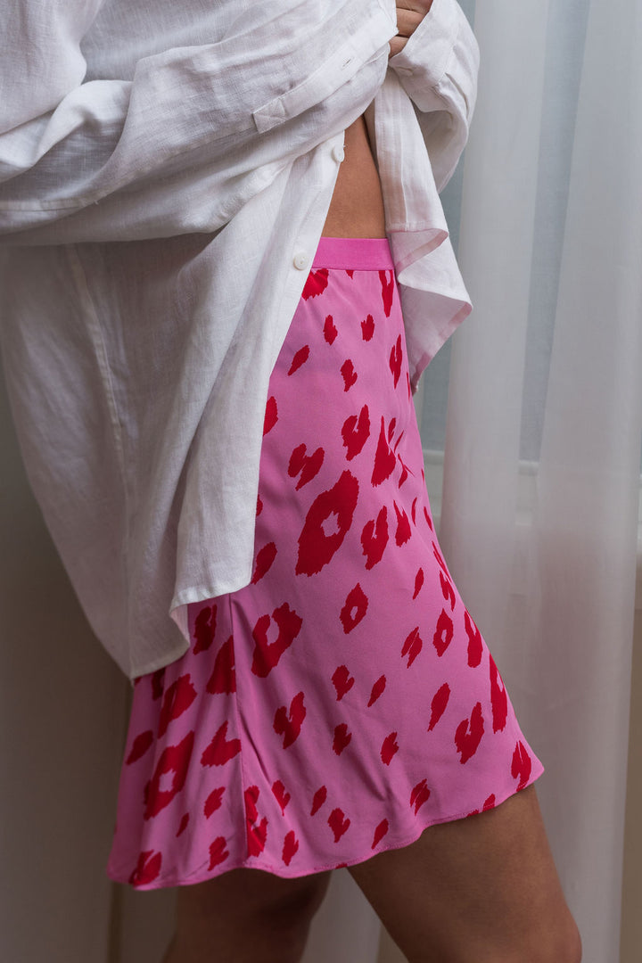 MINI BOOM SKIRT PINK LEOPARD