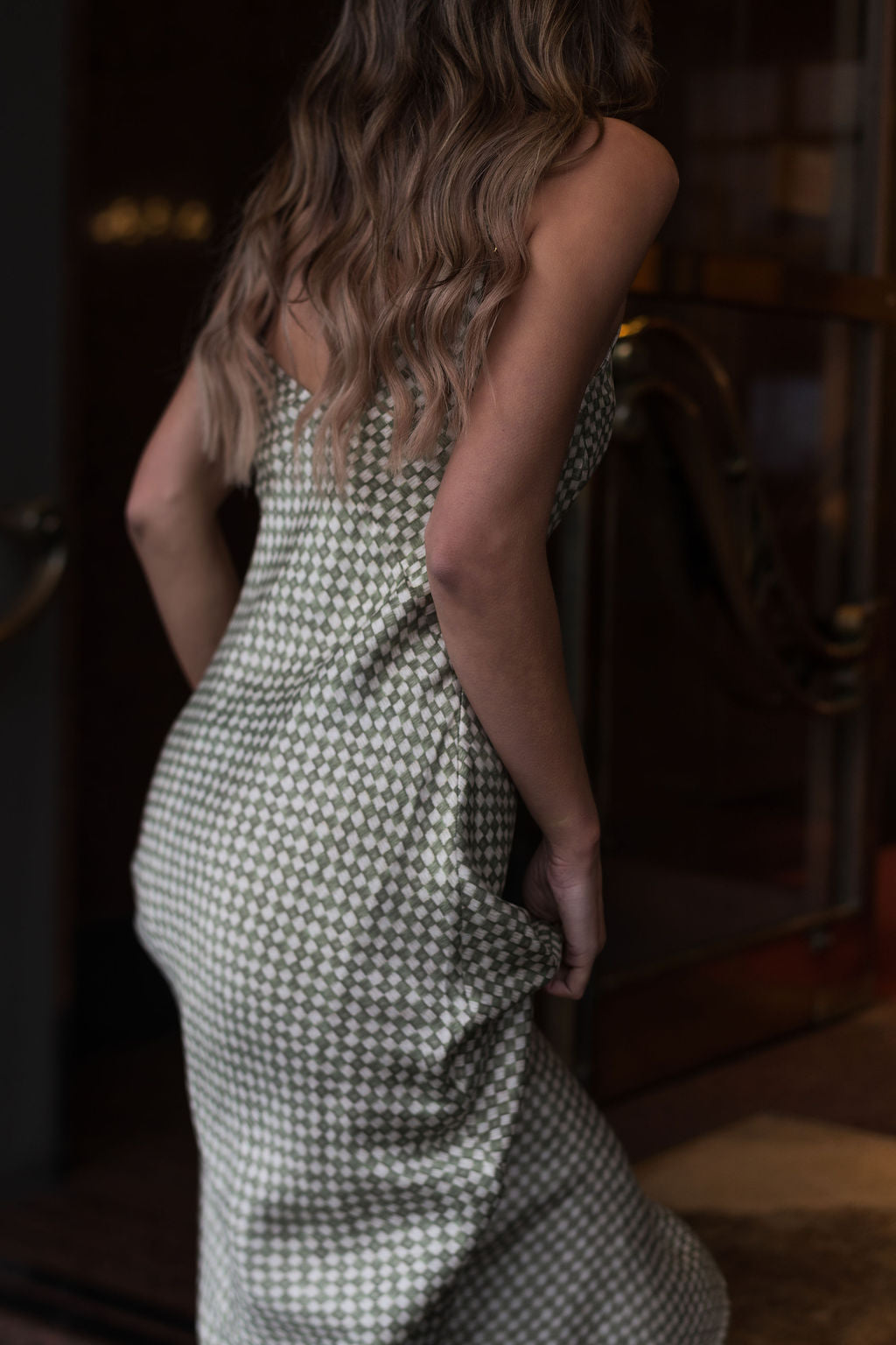 CRUMPET DRESS OLIVE BASKET WEAVE