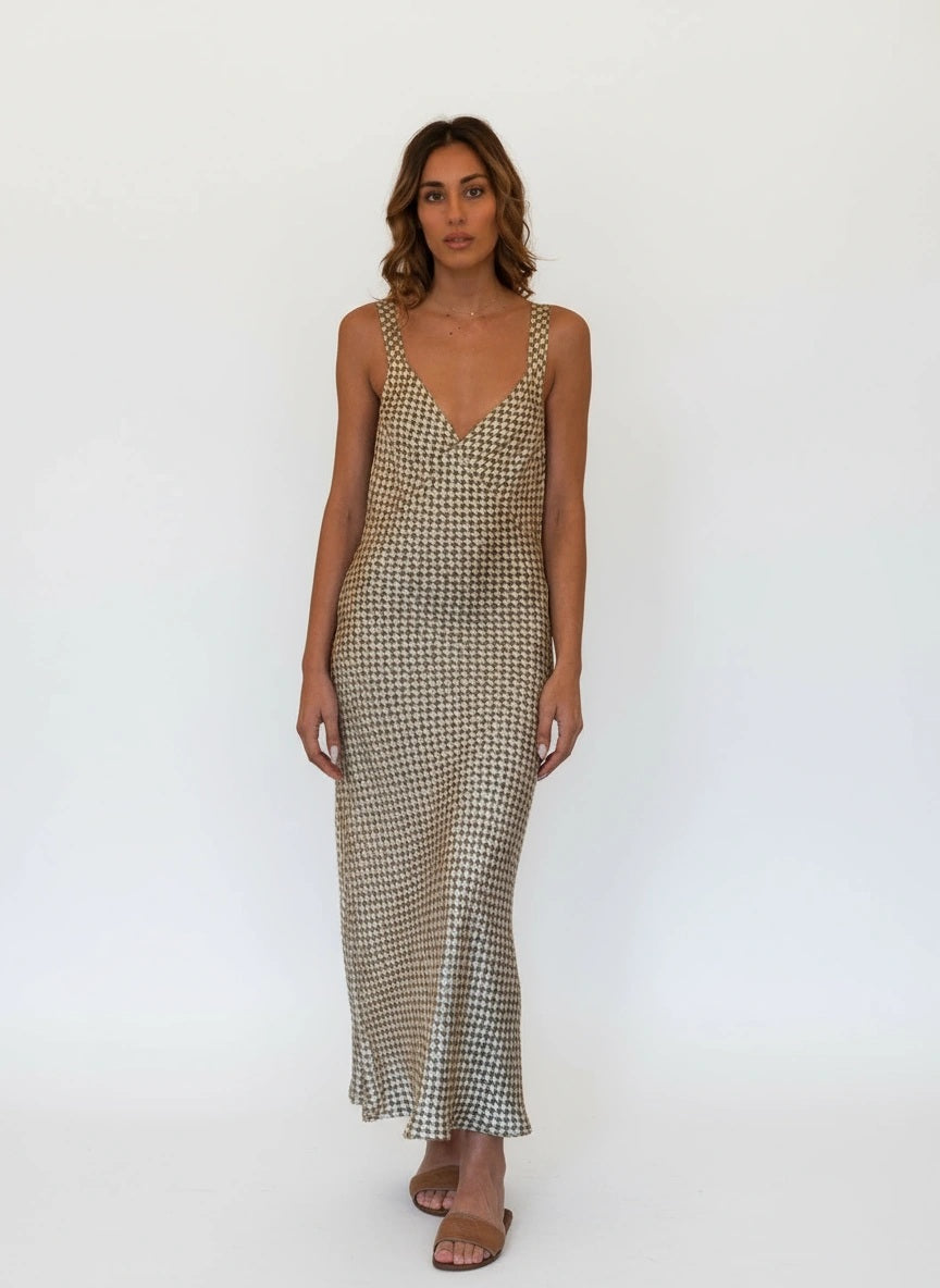 CRUMPET DRESS OLIVE BASKET WEAVE