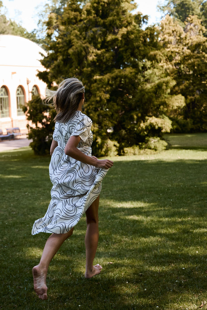 YAMBA DRESS CREAM SWIRL