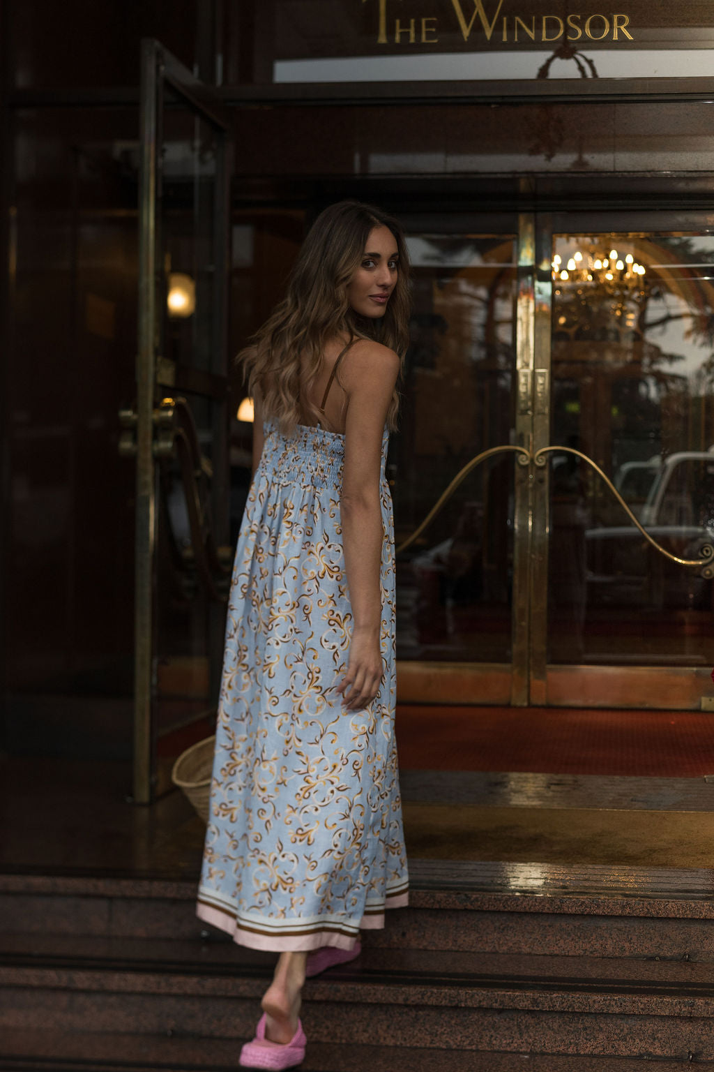 DARLING POINT DRESS SCROLL PRINT