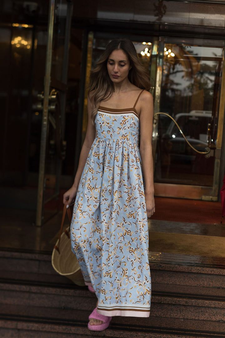 DARLING POINT DRESS SCROLL PRINT