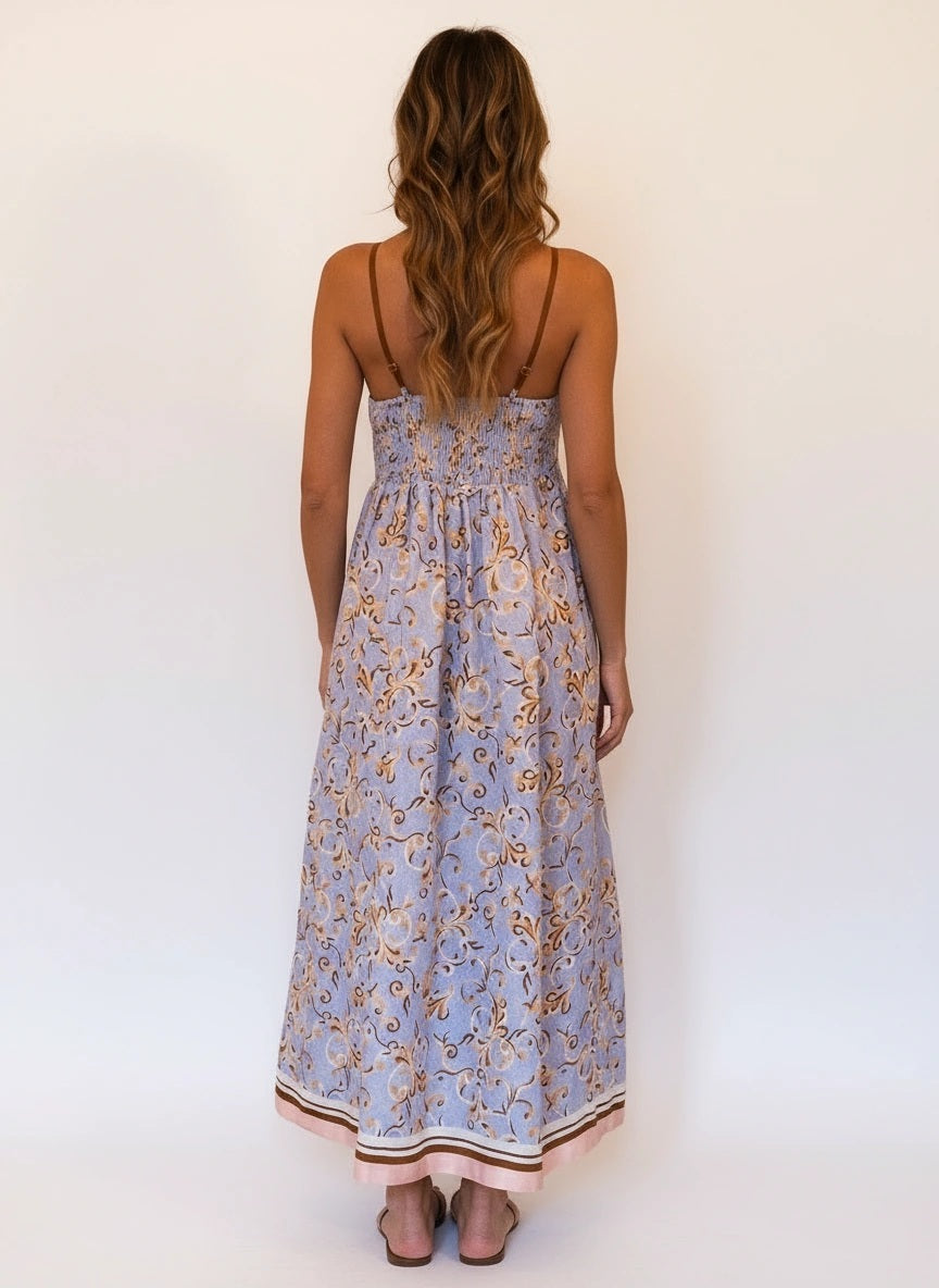 DARLING POINT DRESS SCROLL PRINT