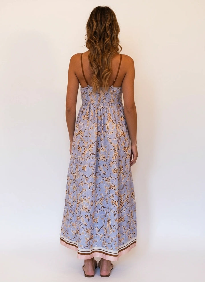 DARLING POINT DRESS SCROLL PRINT