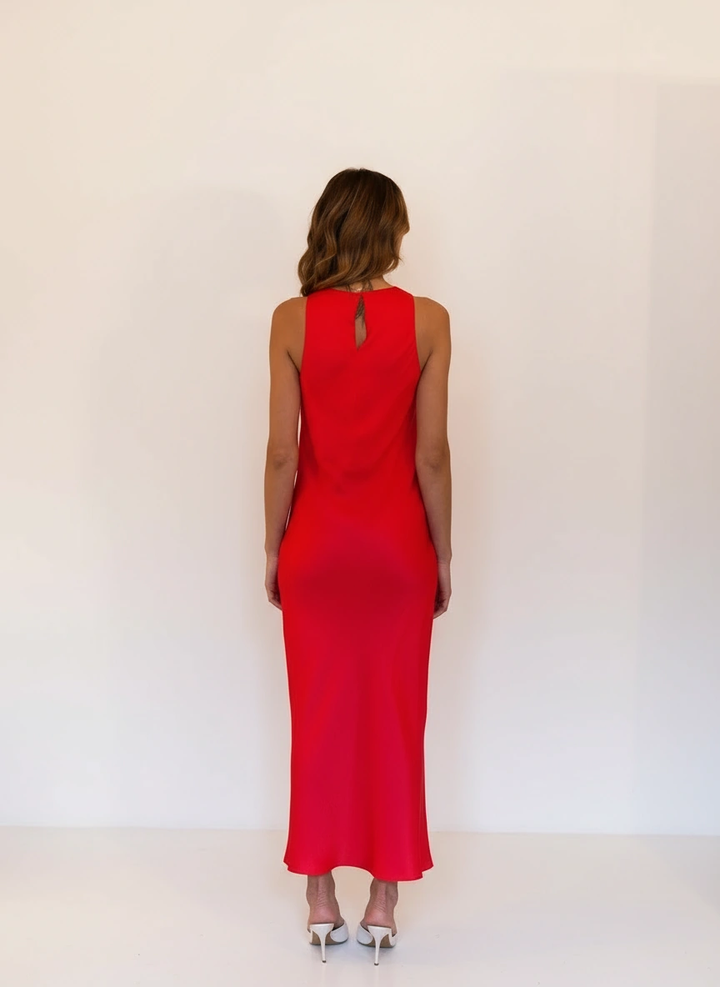 COOGEE DRESS RED SWIRL