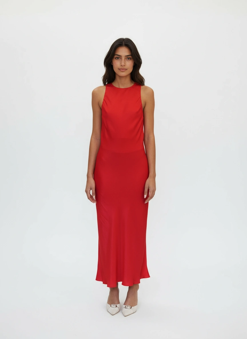 COOGEE DRESS RED SWIRL