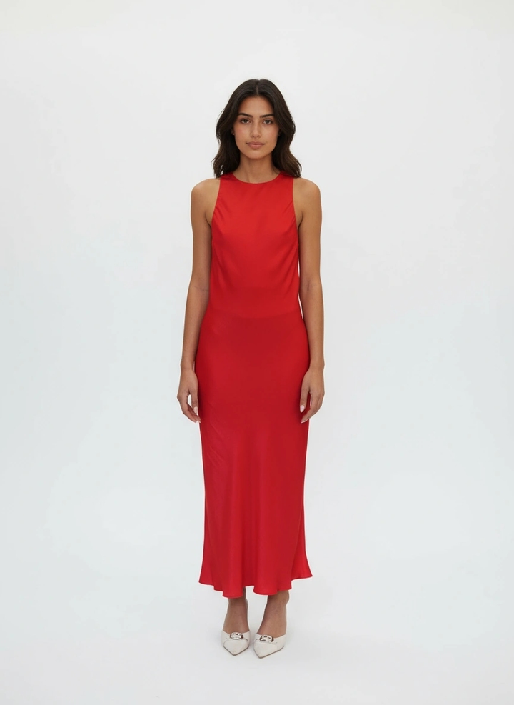 COOGEE DRESS RED SWIRL