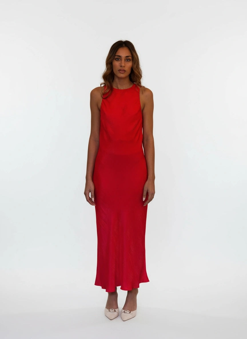 COOGEE DRESS RED SWIRL
