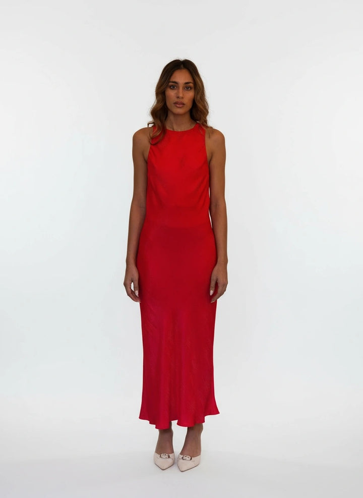 COOGEE DRESS RED SWIRL