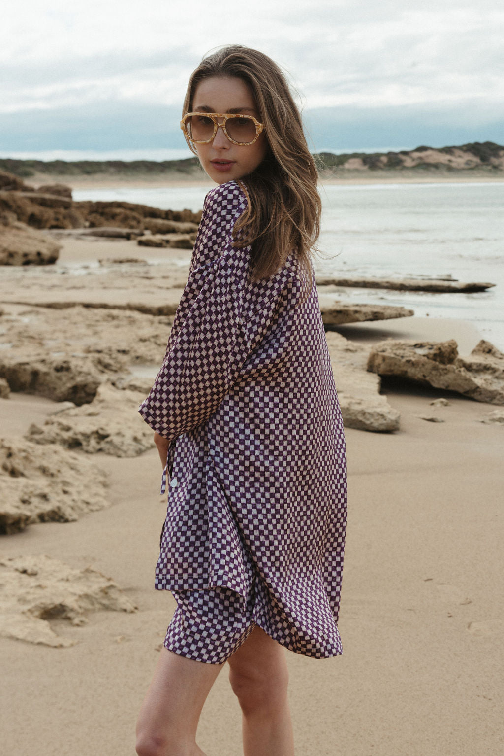 Ningaloo Shirt  Merlot Basketweave