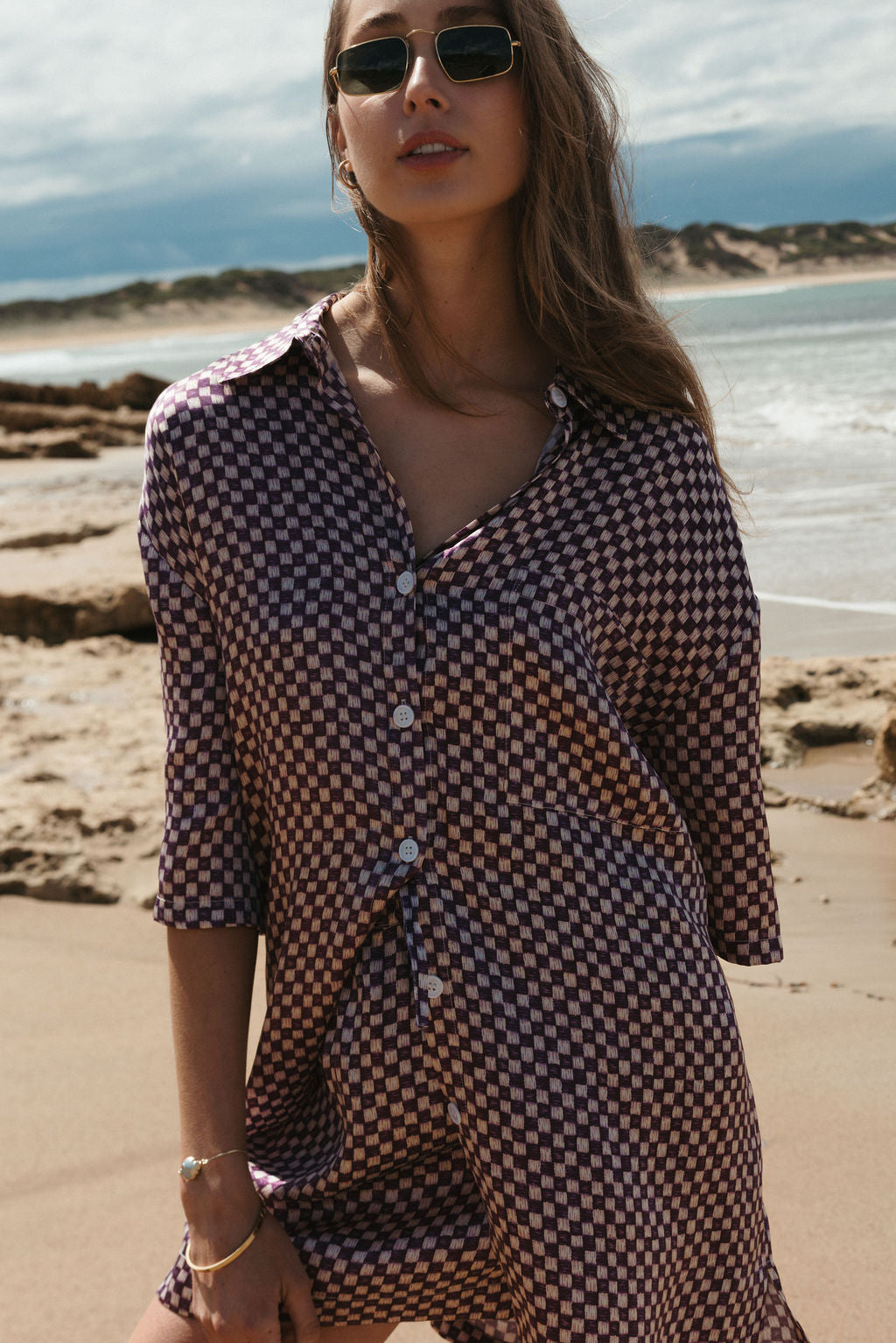 Ningaloo Shirt  Merlot Basketweave