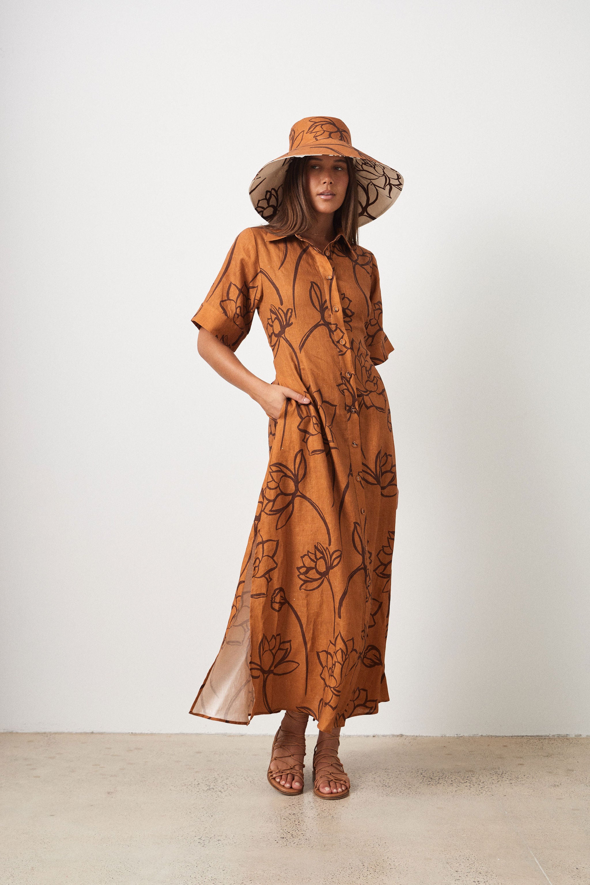 HYAMS DRESS LOTUS TAN