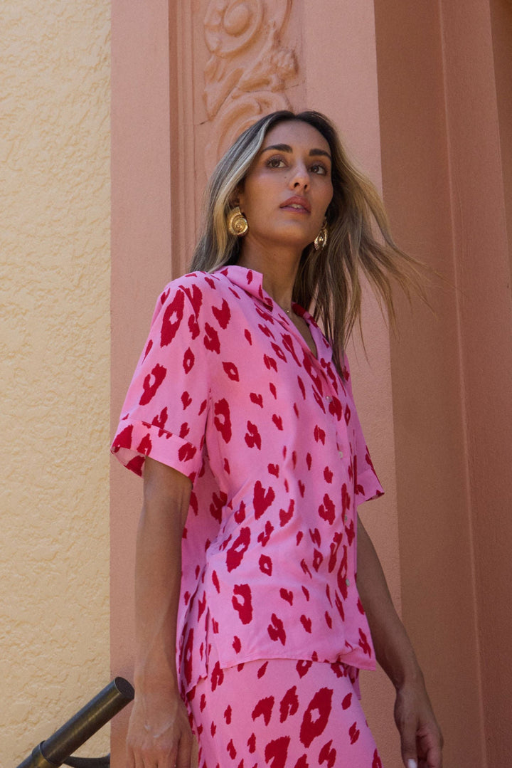 CLOUD BREAK SHIRT PINK LEOPARD