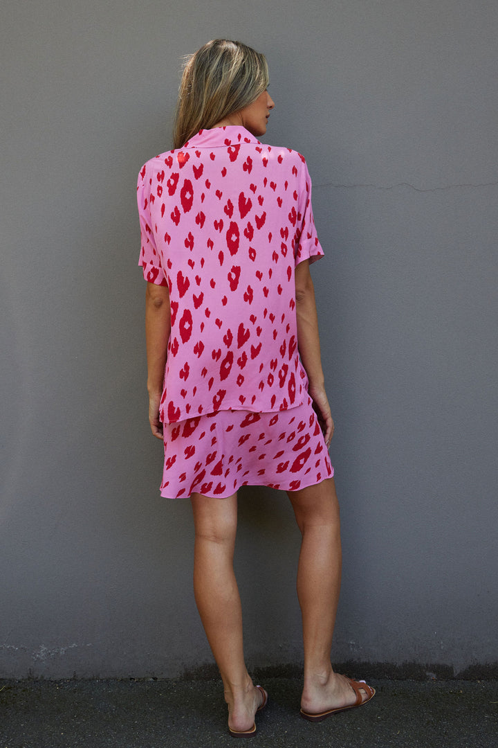 MINI BOOM SKIRT PINK LEOPARD