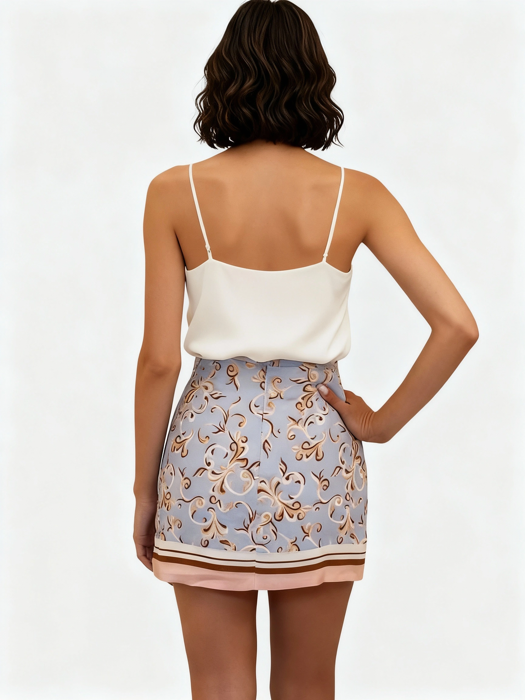 STOCKTON SKIRT  SCROLL PRINT