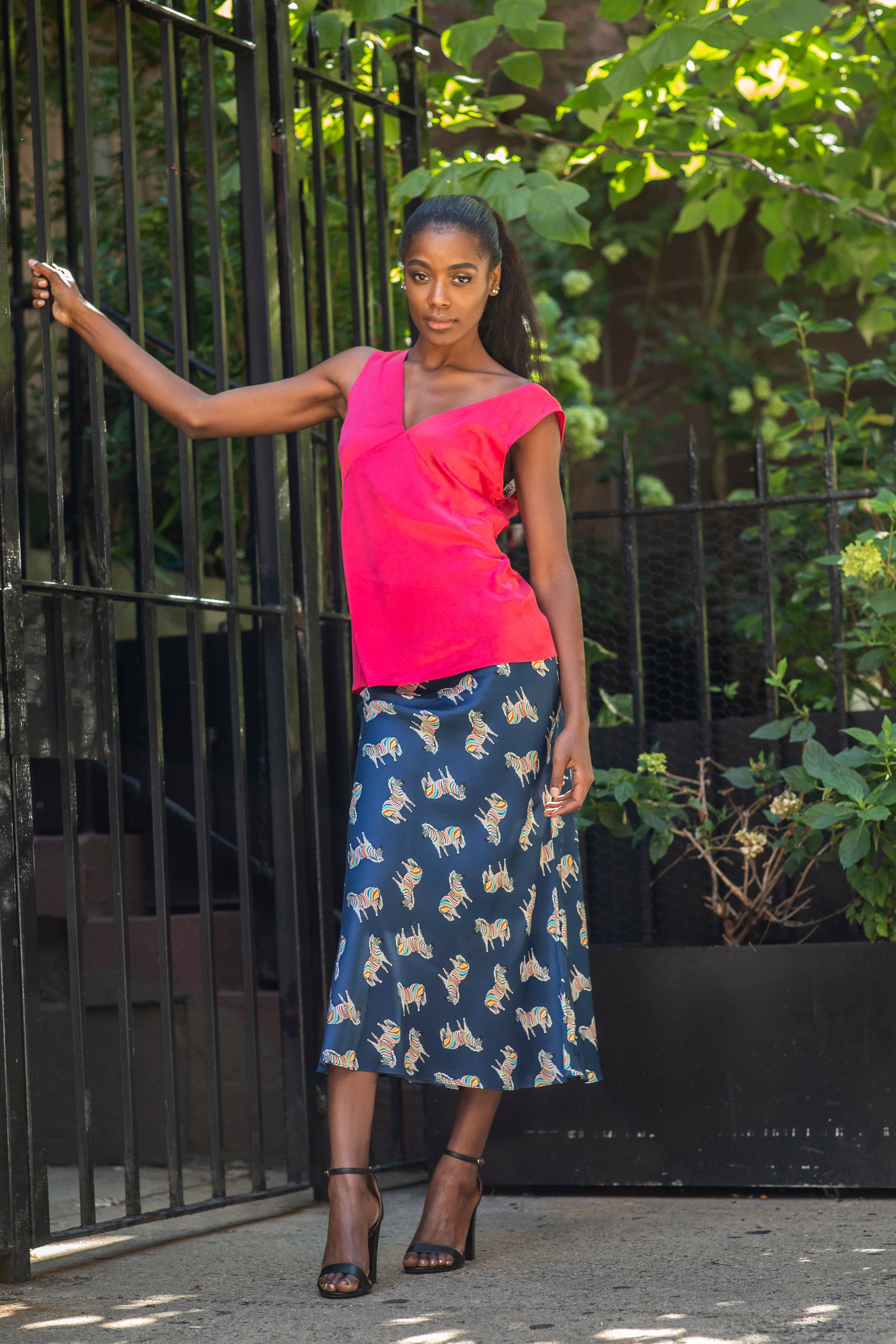 TALLOW SKIRT NAVY ZEBRA