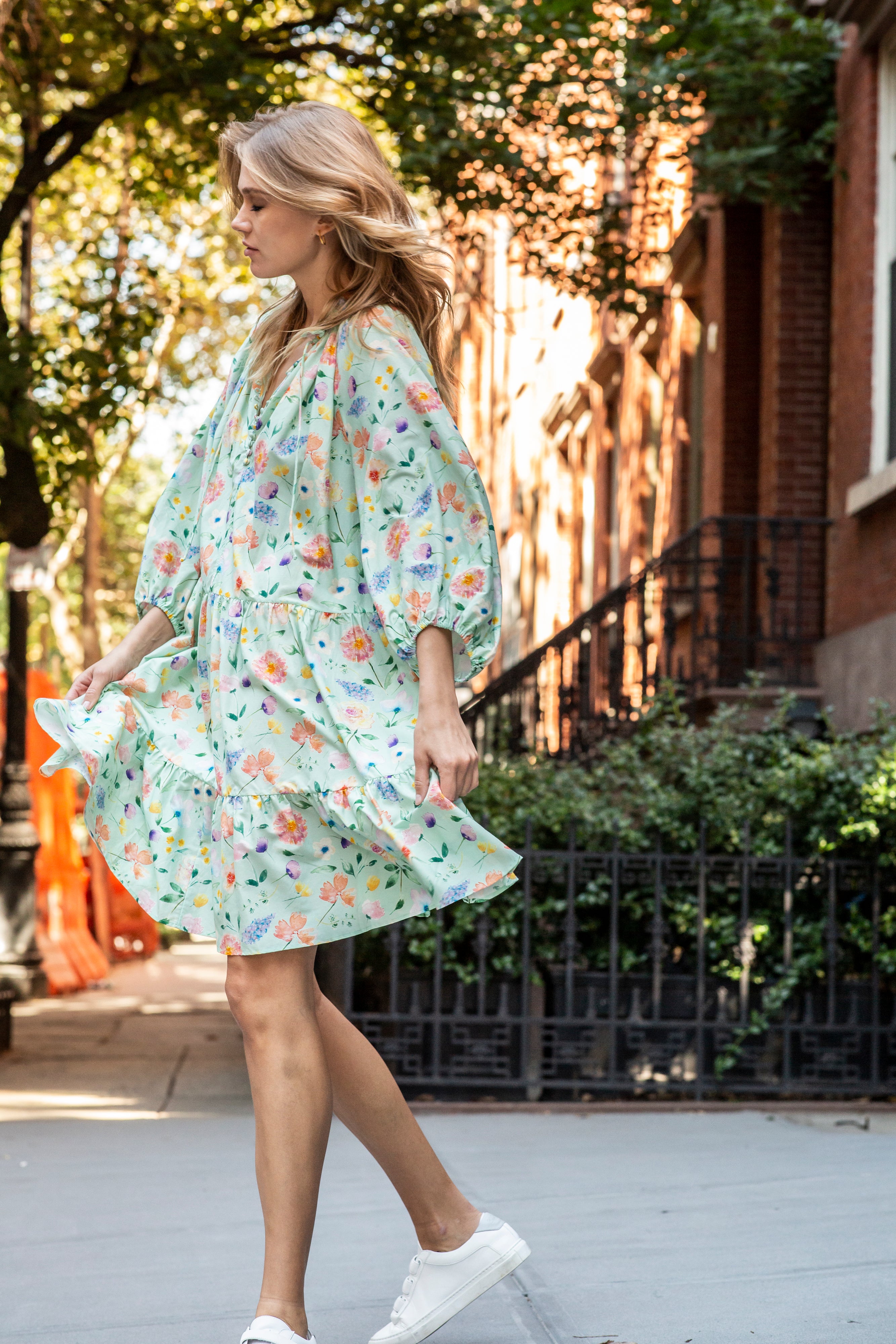 PEBBLY DRESS ACACIA MINT