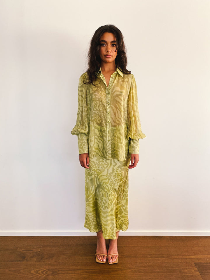 NORMAN SHIRT OLIVE ANIMALE