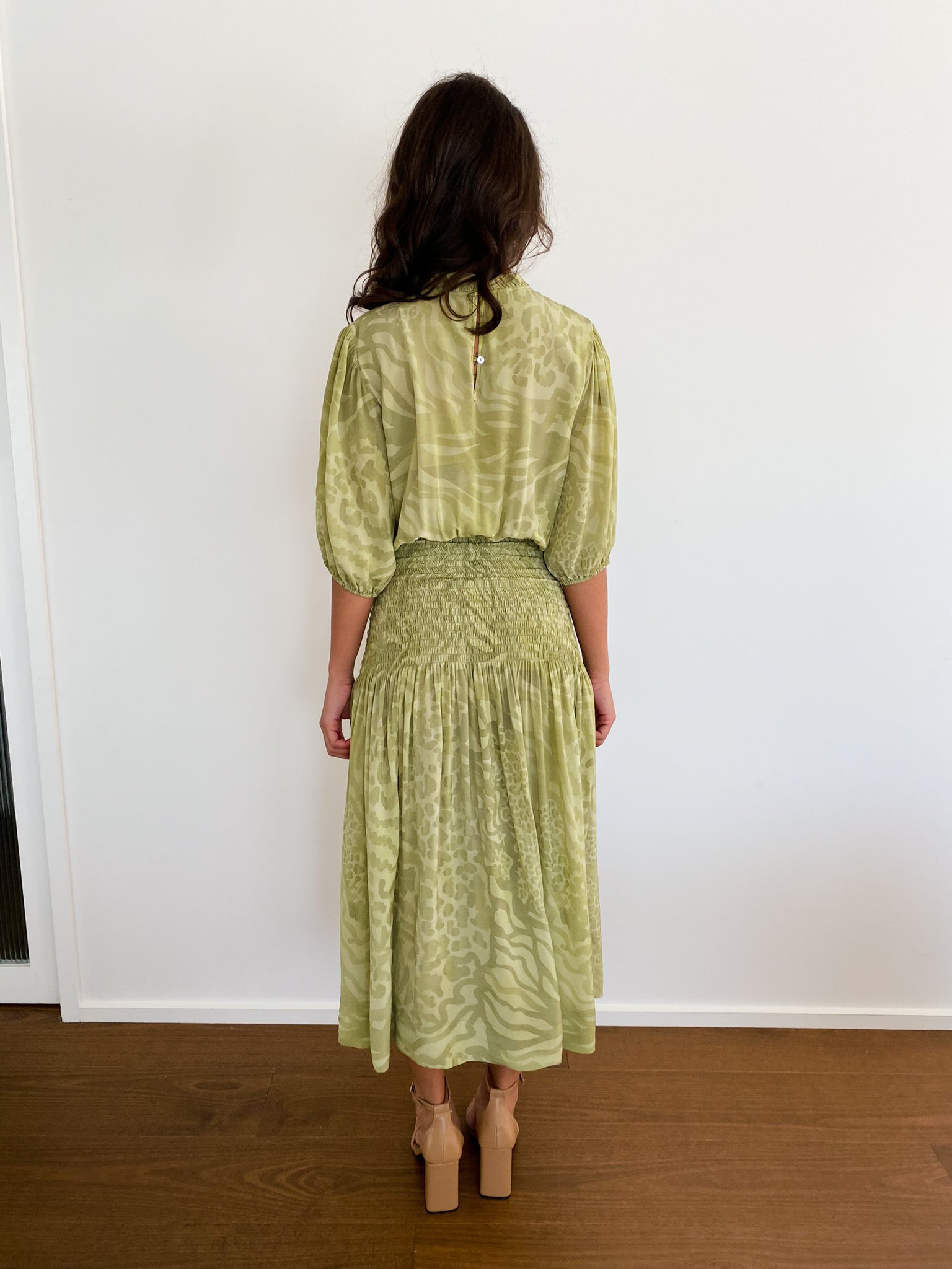 ANGOURIE DRESS OLIVE ANIMALE