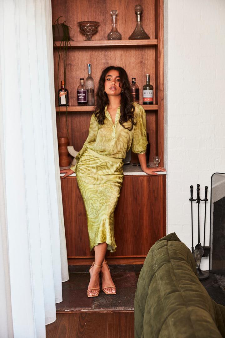 NORMAN SHIRT OLIVE ANIMALE