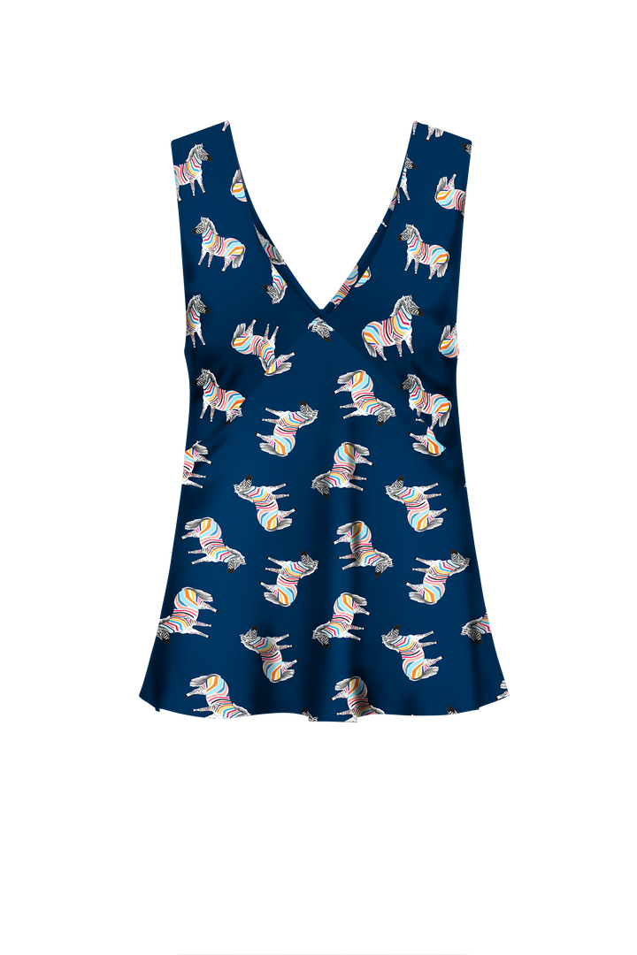 WHITEHAVEN TOP NAVY ZEBRA